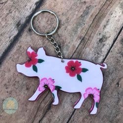 Pig – Acrylic Keychain Blank (3") | Optional Sticker or UV DTF - Image 13