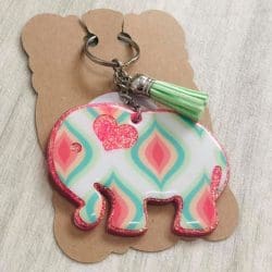 Chubby Elephant – Acrylic Keychain Blank (3") | Optional Sticker or UV DTF - Image 4