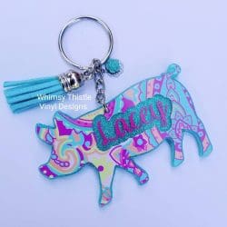 Pig – Acrylic Keychain Blank (3") | Optional Sticker or UV DTF - Image 10