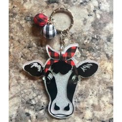 Cow with Bandana – Acrylic Keychain Blank (2") | Optional Sticker or UV DTF - Image 9
