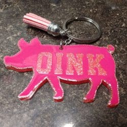 Pig – Acrylic Keychain Blank (3") | Optional Sticker or UV DTF - Image 12