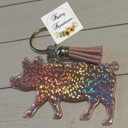Pig – Acrylic Keychain Blank (3") | Optional Sticker or UV DTF - Image 11