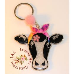 Cow with Bandana – Acrylic Keychain Blank (3") | Optional Sticker or UV DTF - Image 7