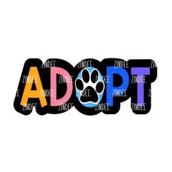Alternative view of Adopt (word) – Acrylic Badge Reel Blank (2") No Hole | Optional Sticker or UV DTF