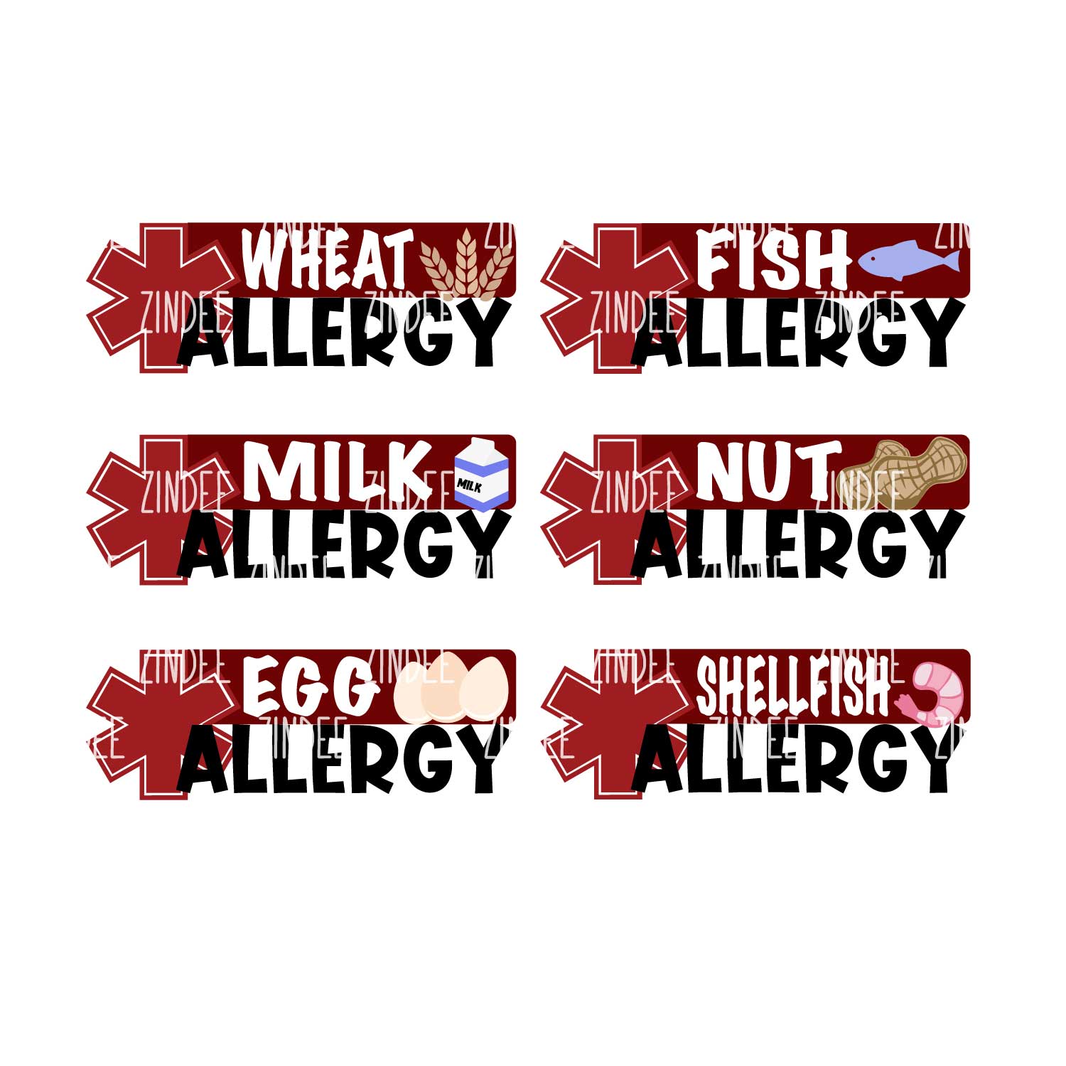Allergy Tag Acrylic Blank- Sticker- UV DTF (1.5 inch)