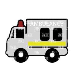 Ambulance – Acrylic Badge Reel Blank (2") No Hole | Optional Sticker or UV DTF