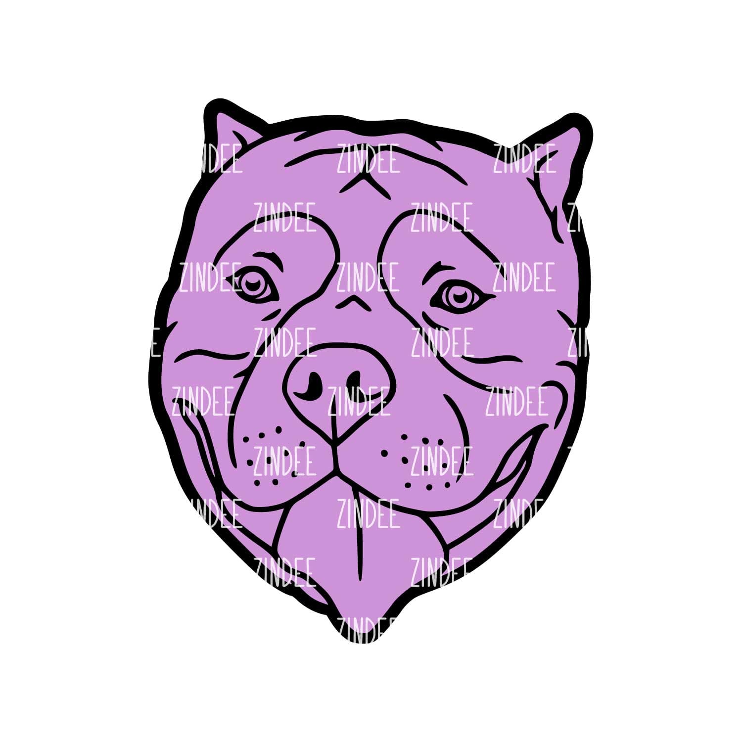 Alternative view of American Bully Head acrylic blank (2 inch) NO HOLE