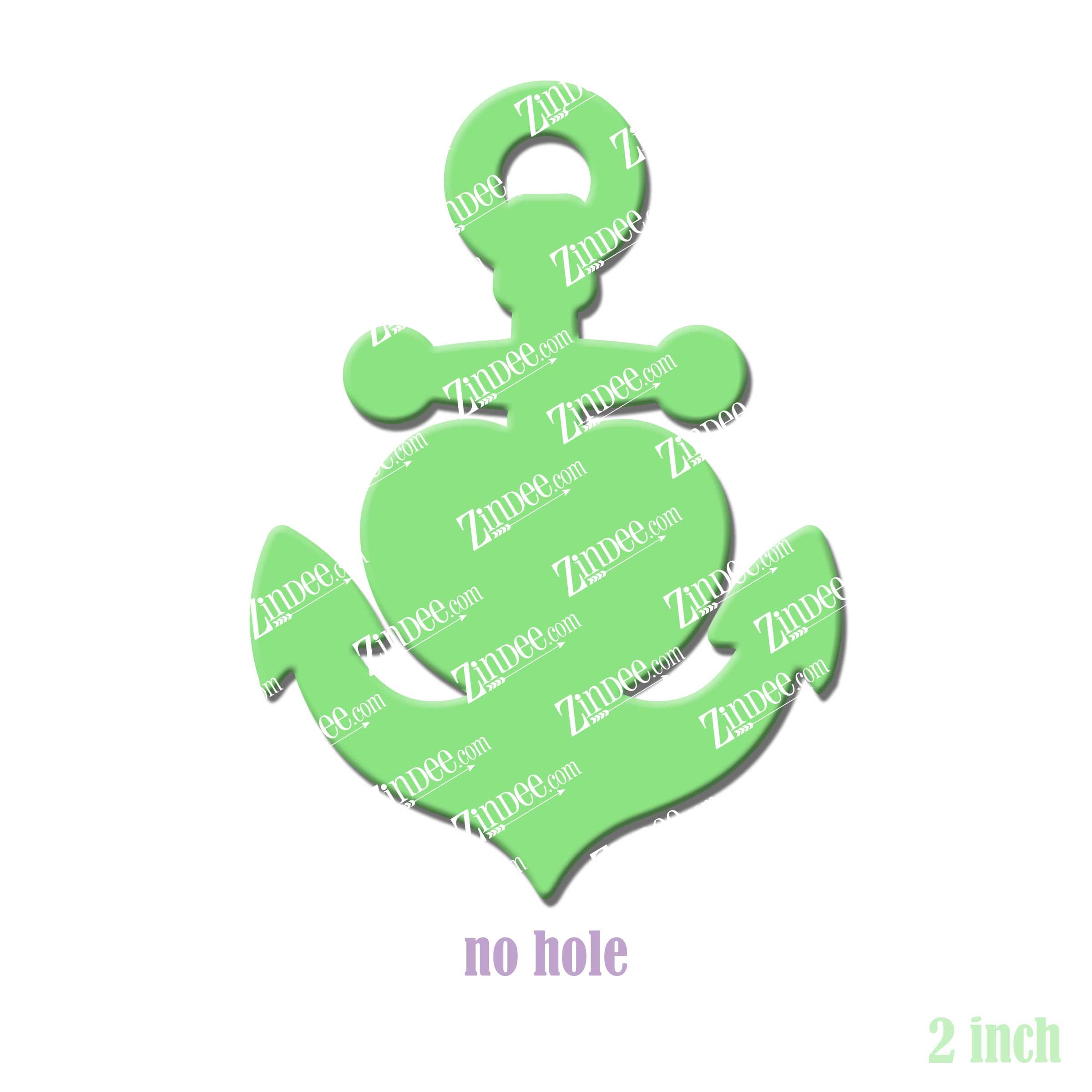 Anchor Heart 2 acrylic blank (2 inch) NO HOLE