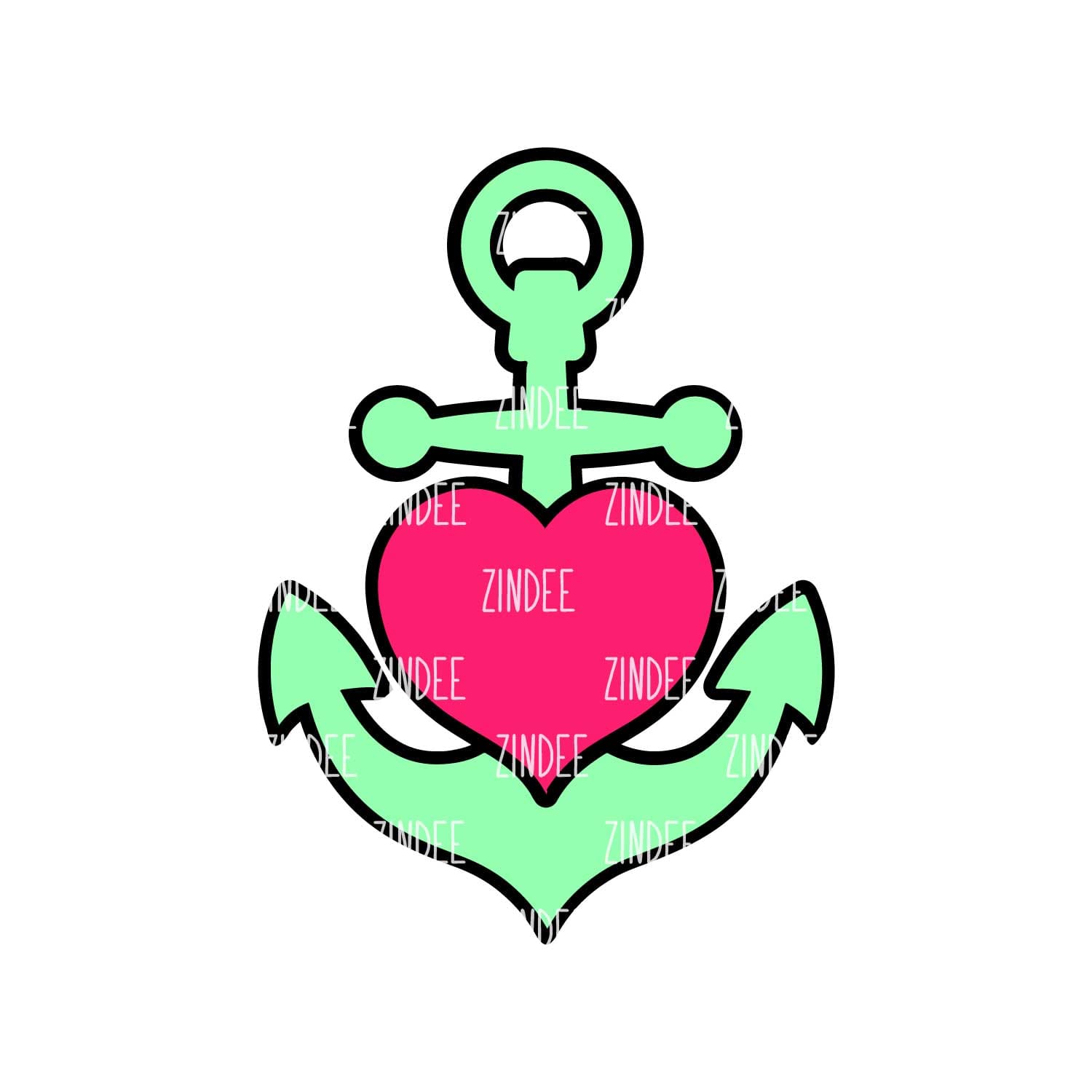 Alternative view of Anchor Heart 2 acrylic blank (3 inch)