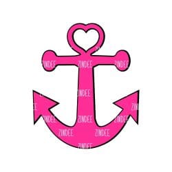 Alternative view of Anchor Heart 3 Acrylic Blank- Sticker- UV DTF (2 inch) NO HOLE (5 piece minimum)