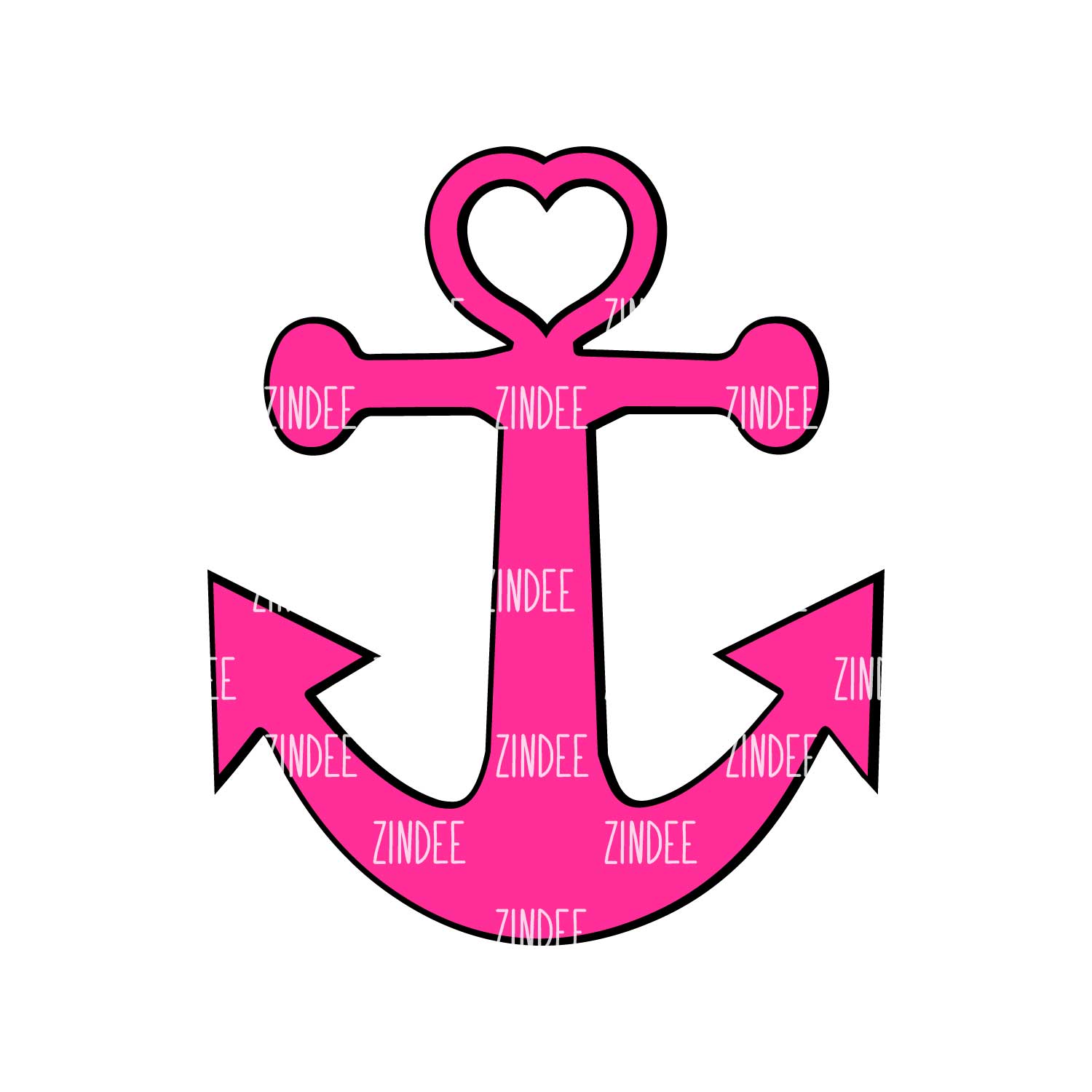 Alternative view of Anchor Heart 3 Acrylic Blank- Sticker- UV DTF (2 inch) NO HOLE (5 piece minimum)