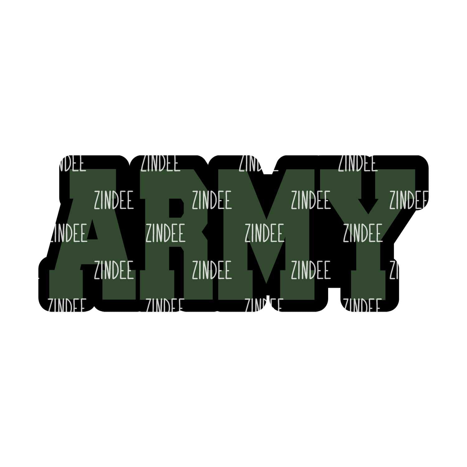 Army (word) Acrylic Blank- Sticker- UV DTF (3 inch)