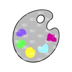 Artist Palette – Acrylic Badge Reel Blank (2") No Hole | Optional Sticker or UV DTF