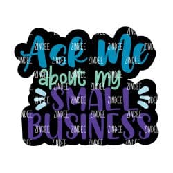 Ask Me Business – Mini Acrylic Charm Blank (1.5") | Optional Sticker or UV DTF