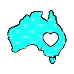 Alternative view of Australia with Heart Cut Out acrylic blank (3 inch)