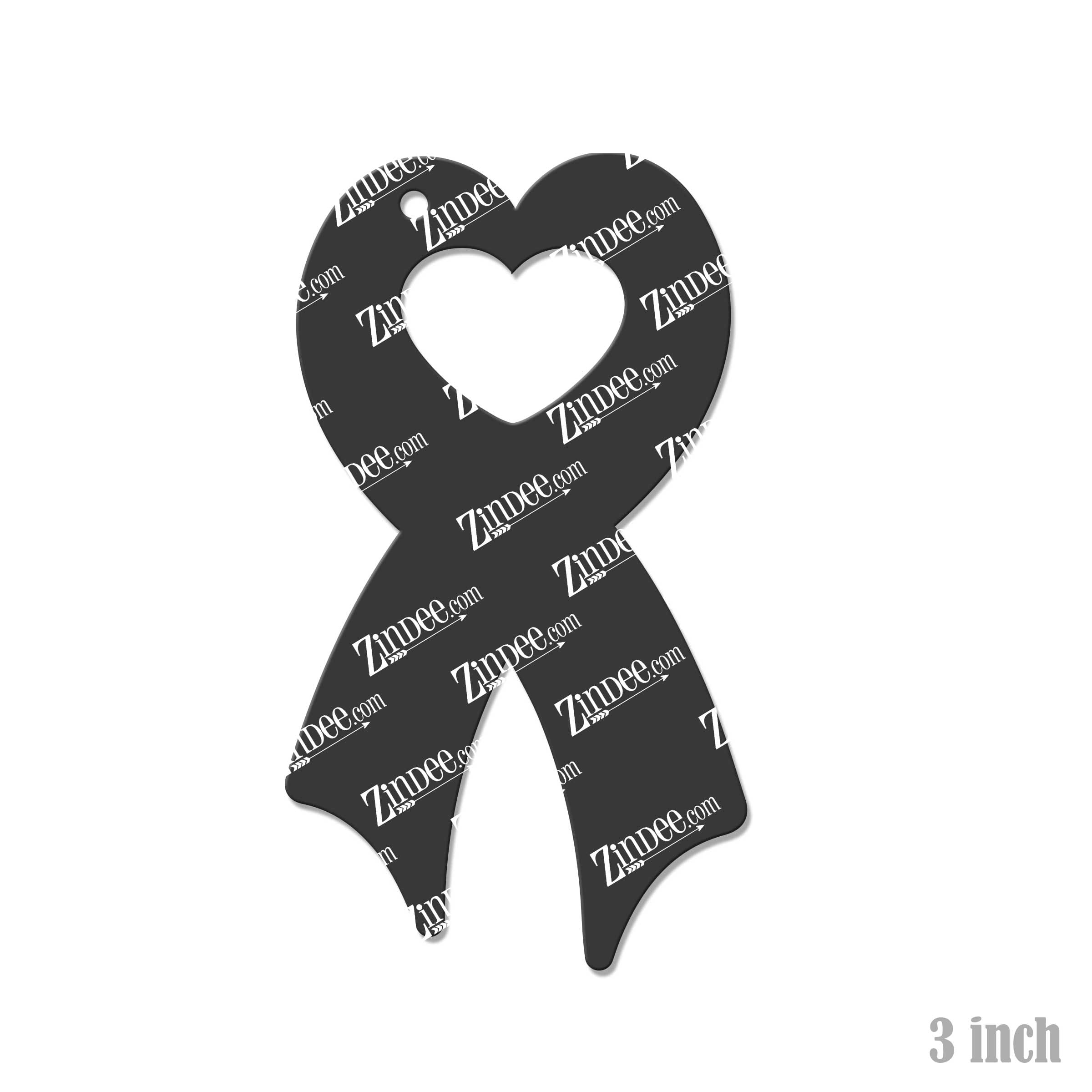 Alternative view of Awareness Heart Acrylic Blank- Sticker- UV DTF (3 inch)