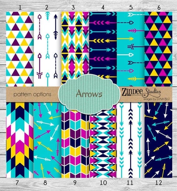 Aztec Purple Yellow Arrow (vinyl)