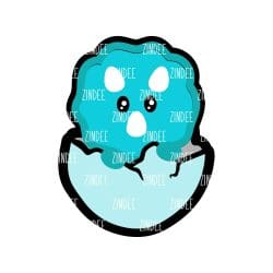 Baby Dino in Egg – Acrylic Badge Reel Blank (2") No Hole | Optional Sticker or UV DTF