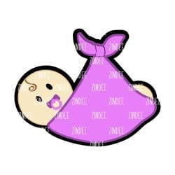 Baby in Blanket – Acrylic Badge Reel Blank (2") No Hole | Optional Sticker or UV DTF