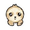 Baby Sloth Face – Acrylic Badge Reel Blank (2") No Hole | Optional Sticker or UV DTF