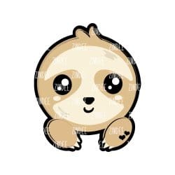 Baby Sloth Face – Acrylic Keychain Blank (3") | Optional Sticker or UV DTF