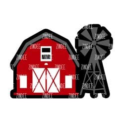 Alternative view of Barn and Windmill acrylic blank (3 inch)