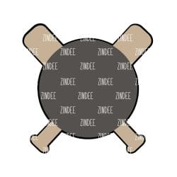 Bat and Ball Monogram Acrylic Blank- Sticker- UV DTF (1.5 inch)