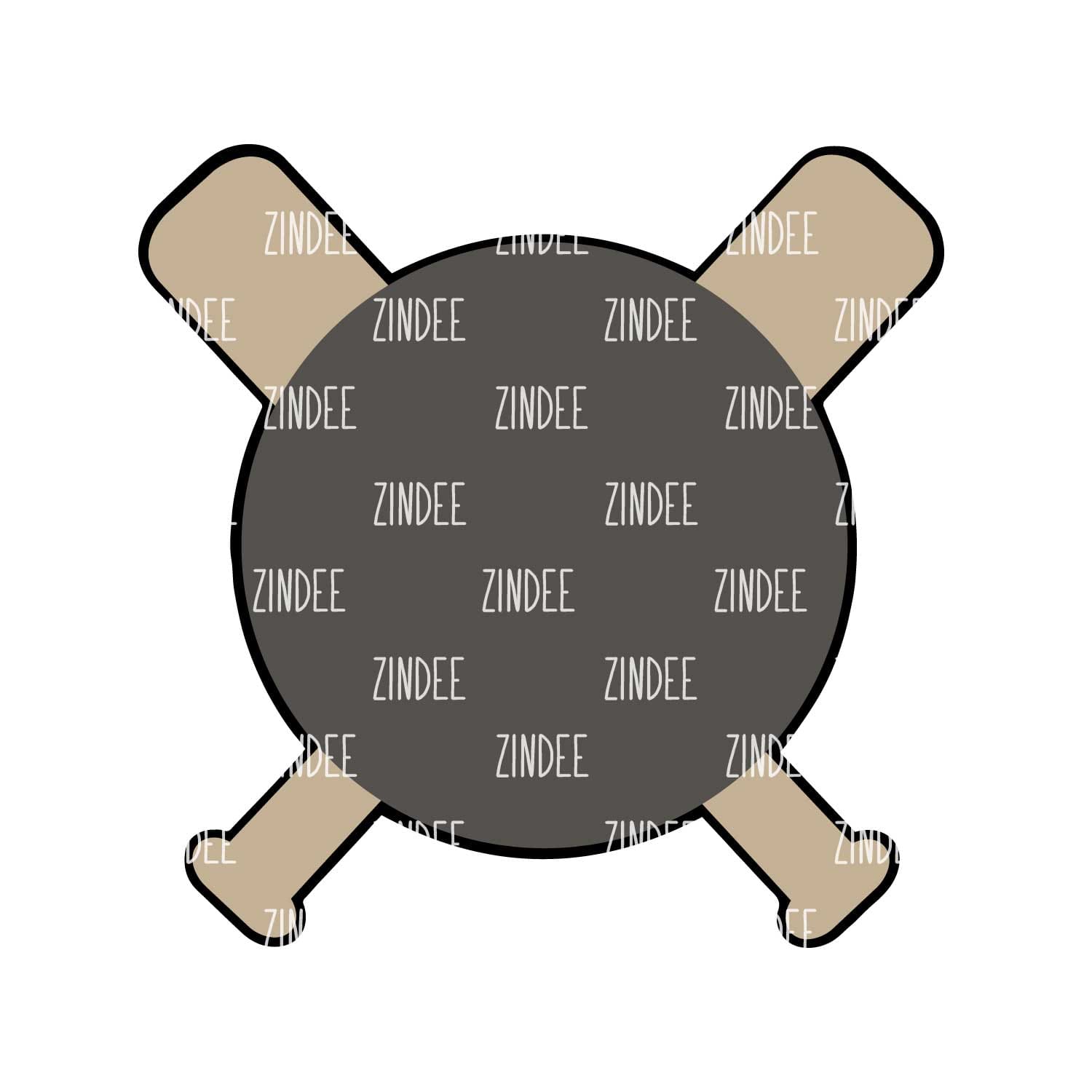 Alternative view of Bat and Ball Monogram Acrylic Blank- Sticker- UV DTF (3 inch)