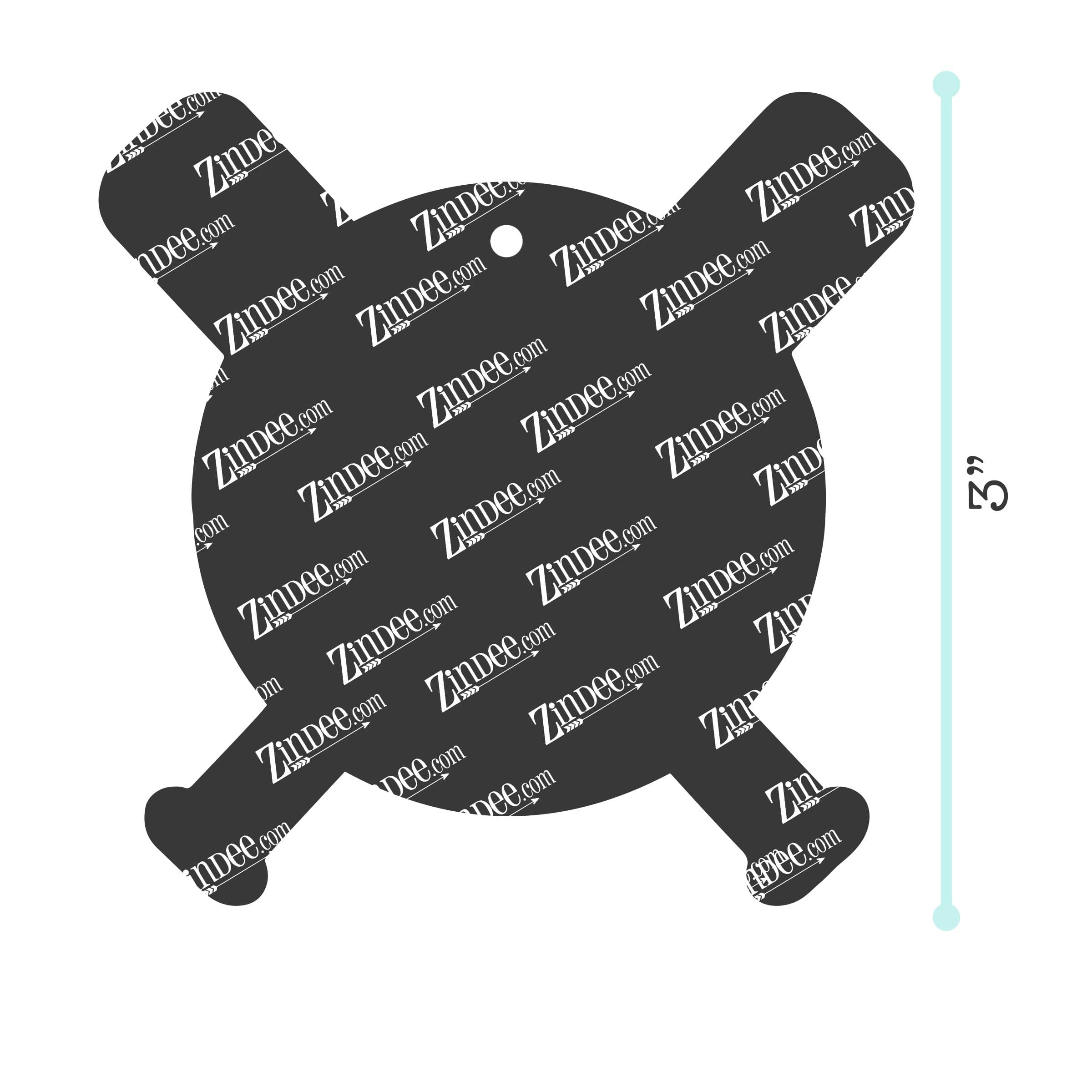 Bat and Ball Monogram Acrylic Blank- Sticker- UV DTF (3 inch)