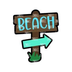 Beach Sign Acrylic Blank- Sticker- UV DTF (1.5 inch)