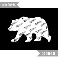 Bear acrylic blank (3 inch) WHITE