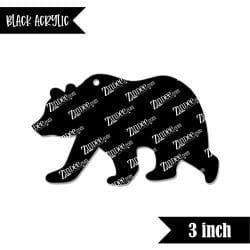 Alternative view of Bear – Black Acrylic Keychain Blank (3") | Optional Sticker or UV DTF