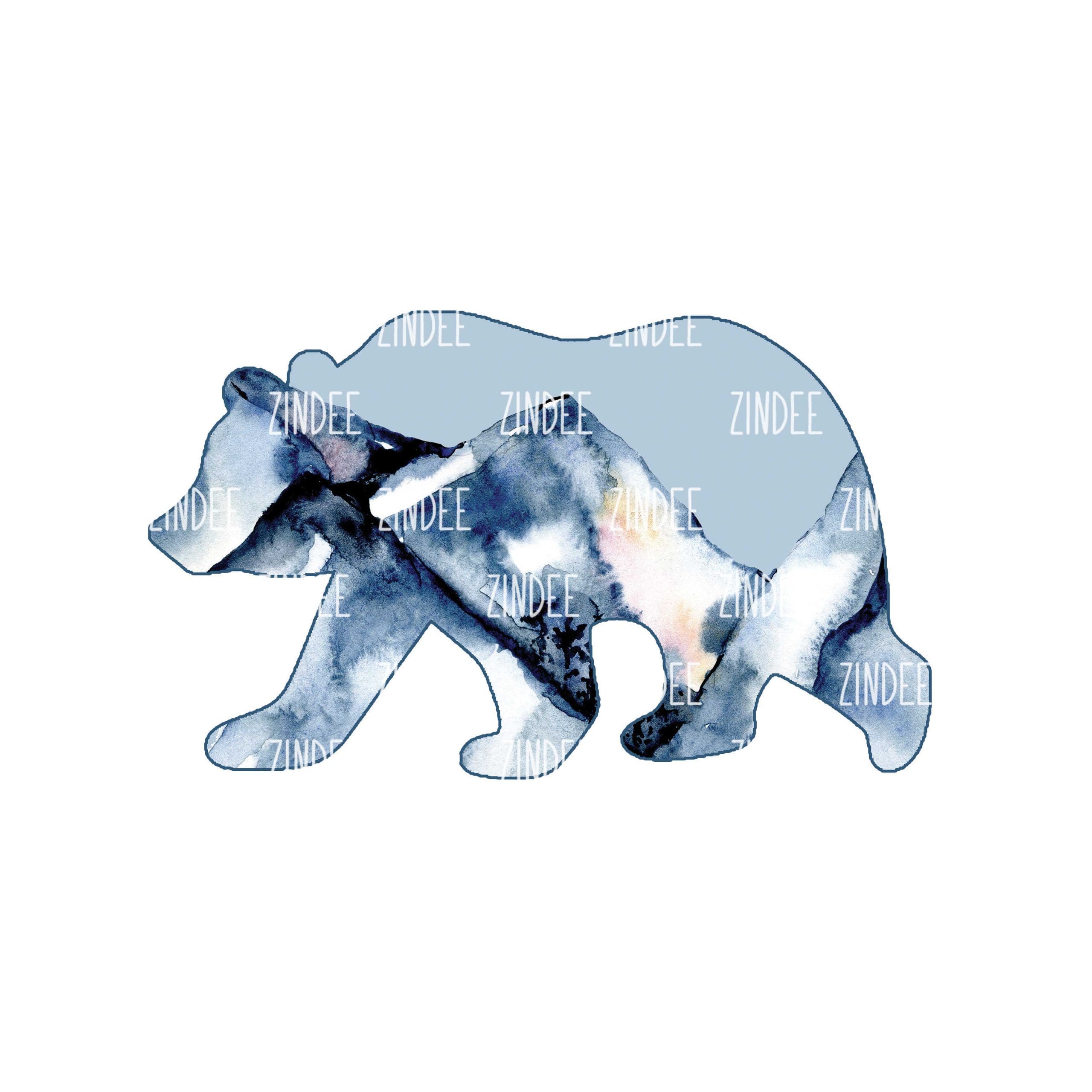 Bear With Mountains Blue (download)