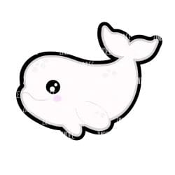 Beluga Whale – Acrylic Badge Reel Blank (2") No Hole | Optional Sticker or UV DTF