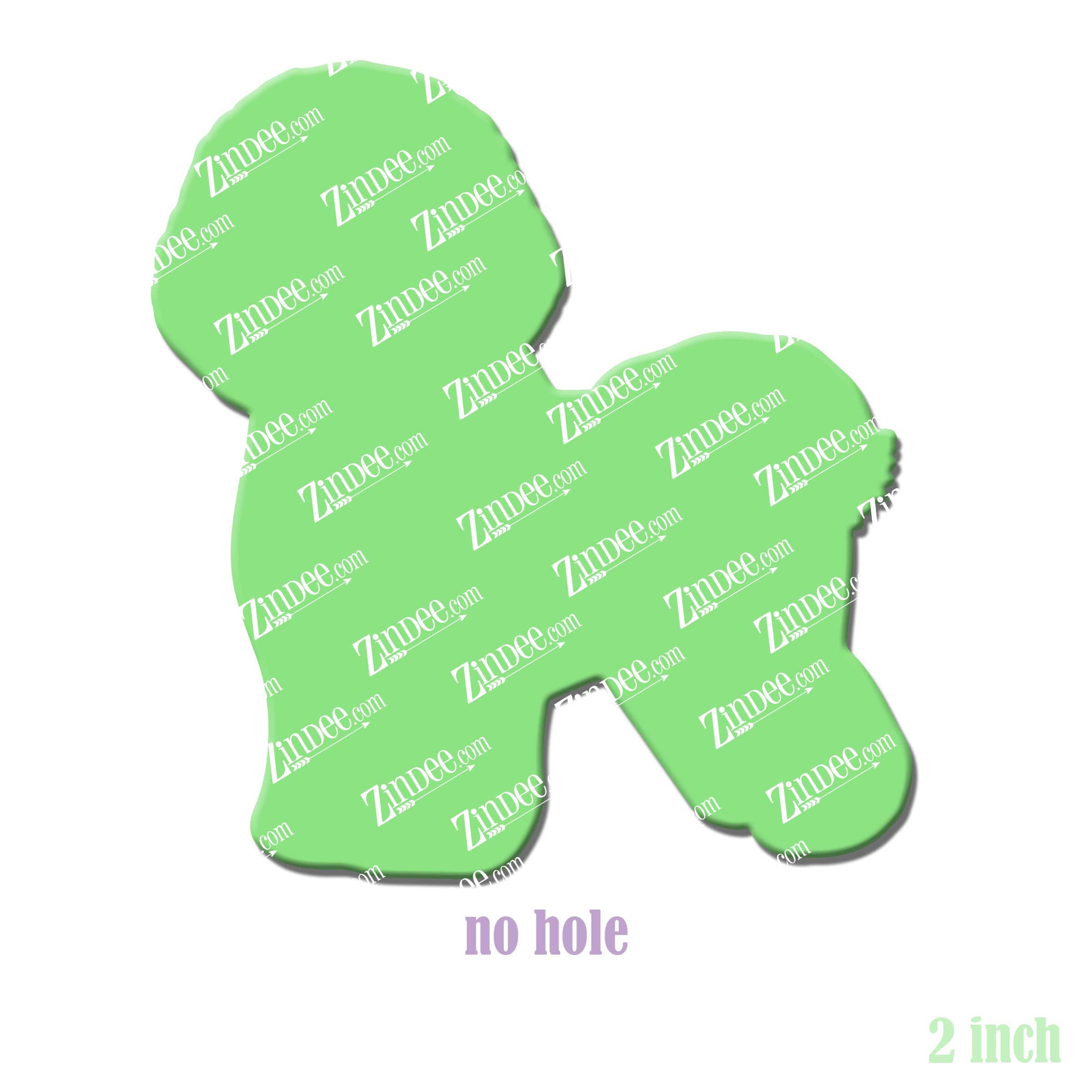 Bichon Frise acrylic blank (2 inch) NO HOLE (5 piece minimum)