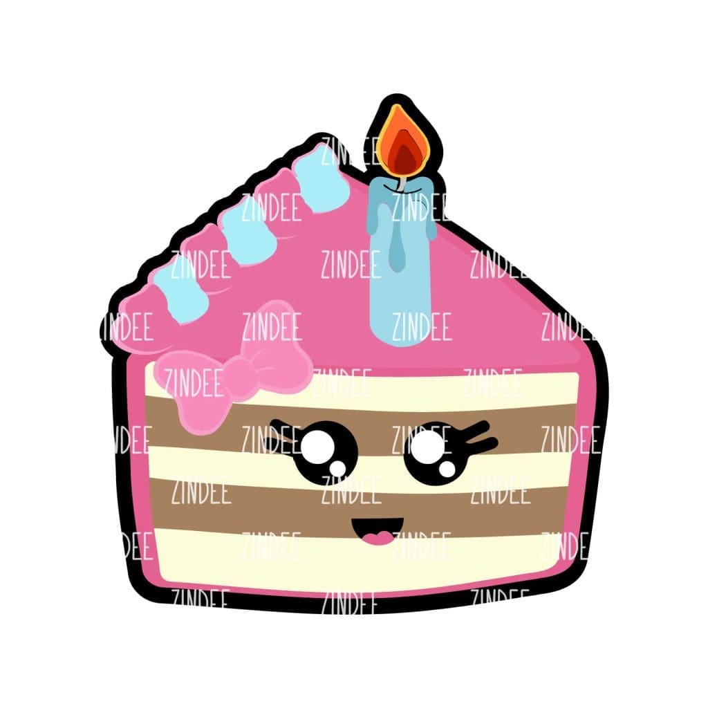 Birthday Cake Slice – Acrylic Keychain Blank (2.5″) | Optional Sticker ...