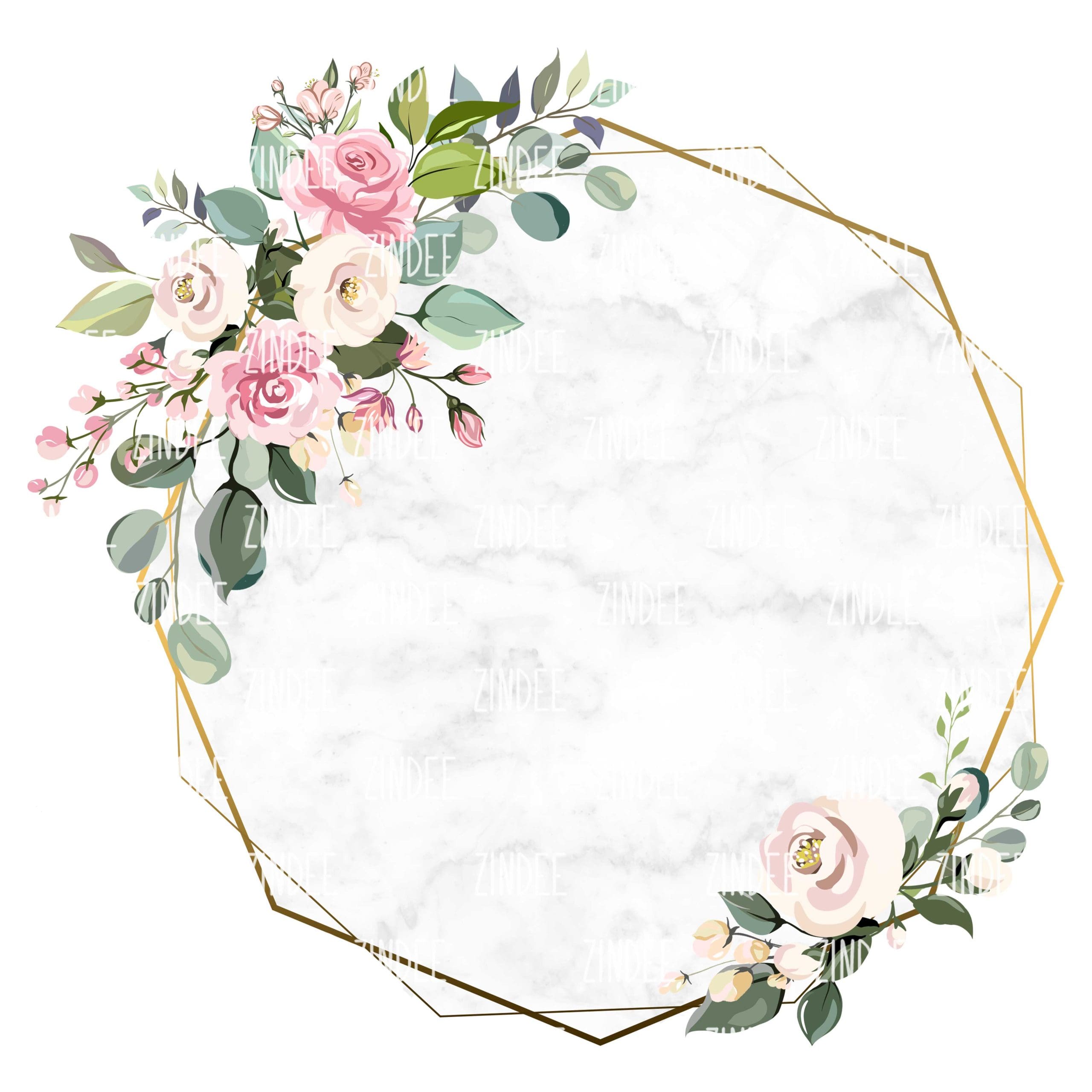 Blank Floral Frame (Sublimation Transfer)