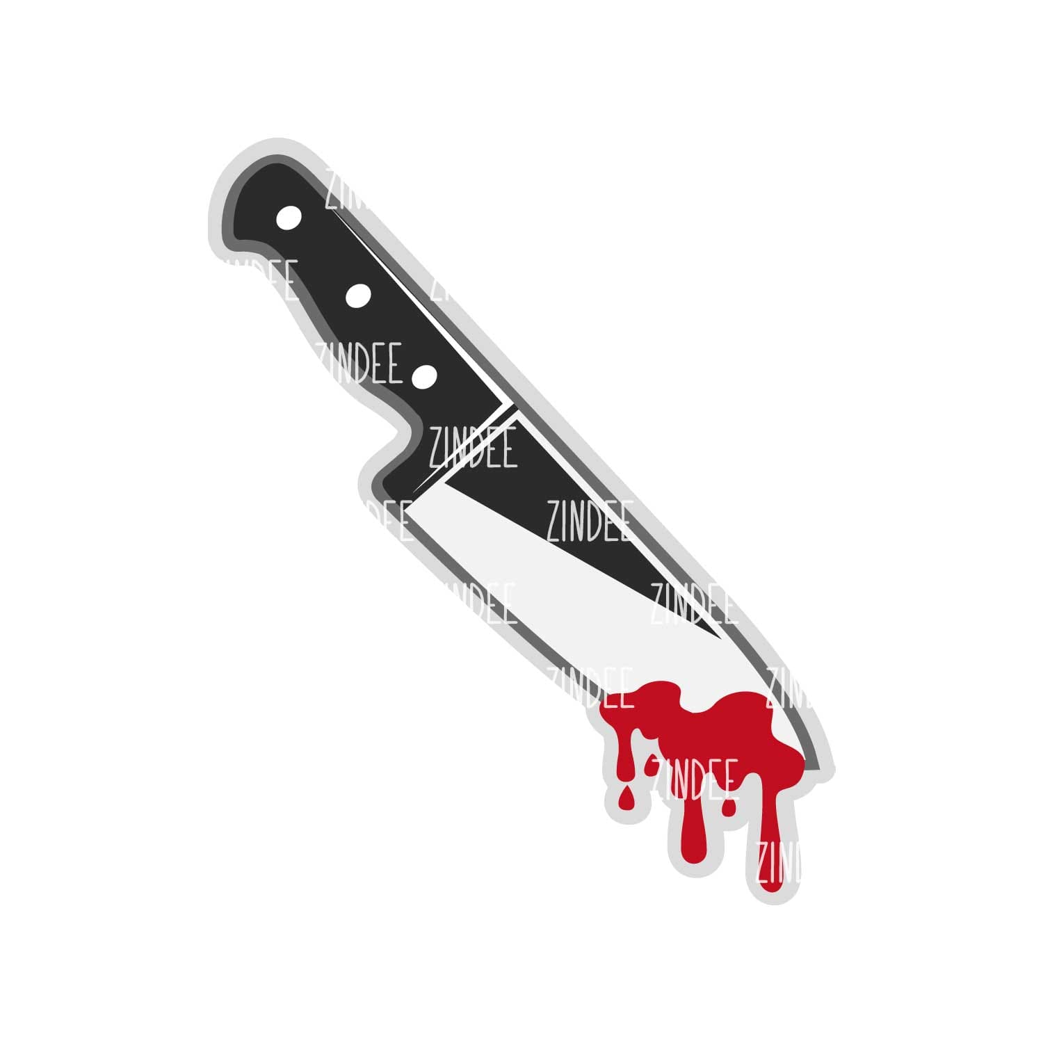 Bloody Knife Acrylic Blank- Sticker- UV DTF (3 inch)