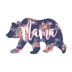 Mama Bear Blue Floral (Sublimation Transfer)