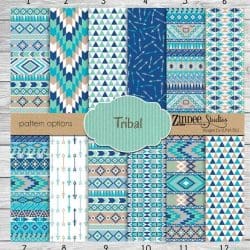 Blue Aztec Tribal (vinyl)