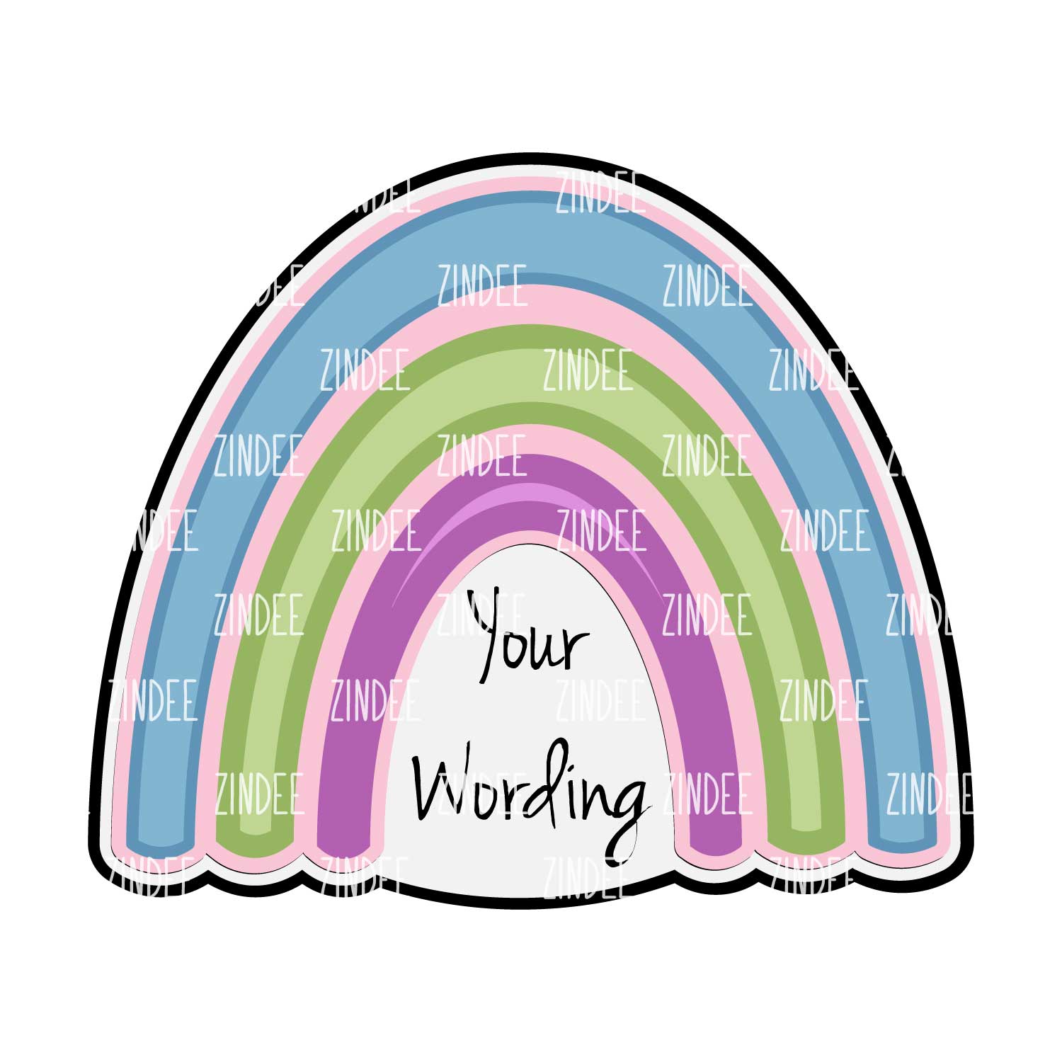 Boho Rainbow Acrylic Blank- Sticker- UV DTF (3 inch)