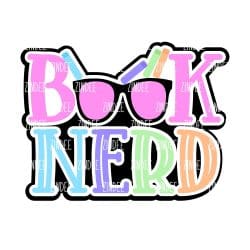 Book Nerd – Acrylic Badge Reel Blank (2") No Hole | Optional Sticker or UV DTF