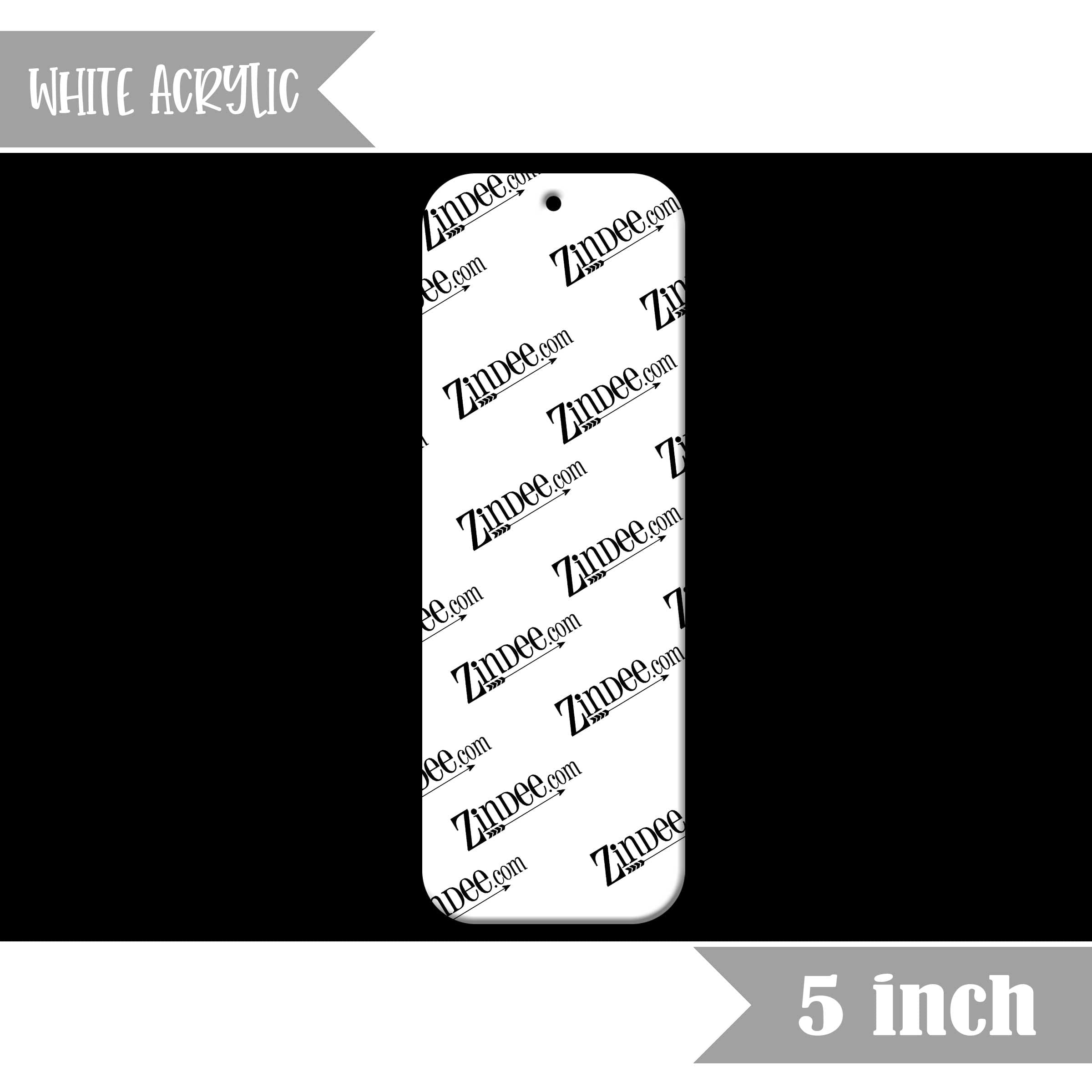 Bookmark (with hole) (White Acrylic)  (lightweight acrylic)