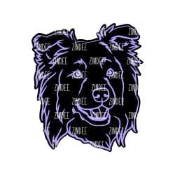 Alternative view of Border Collie Head acrylic blank (3 inch)