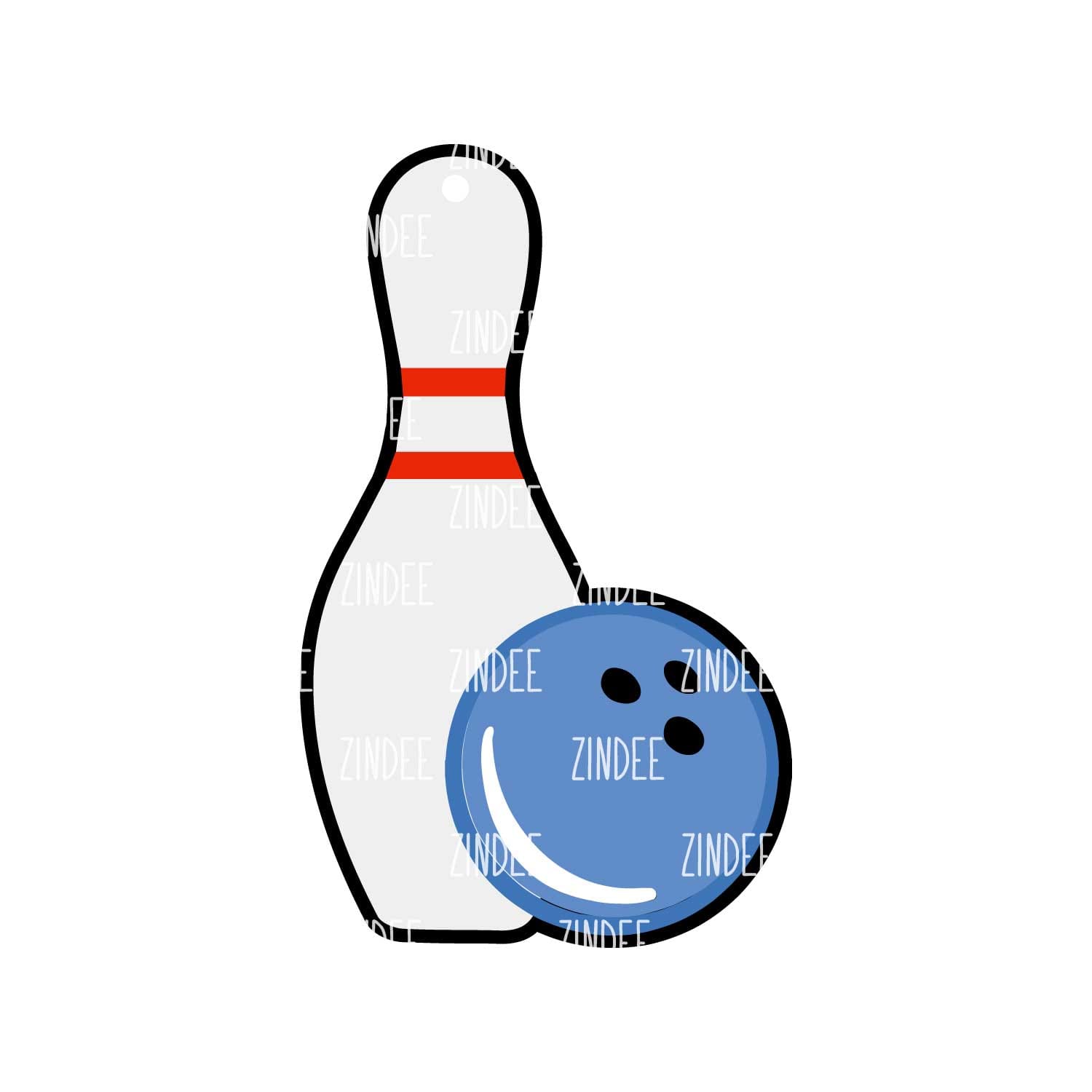 Bowling Pin and Ball Acrylic Blank- Sticker- UV DTF (2 inch) NO HOLE