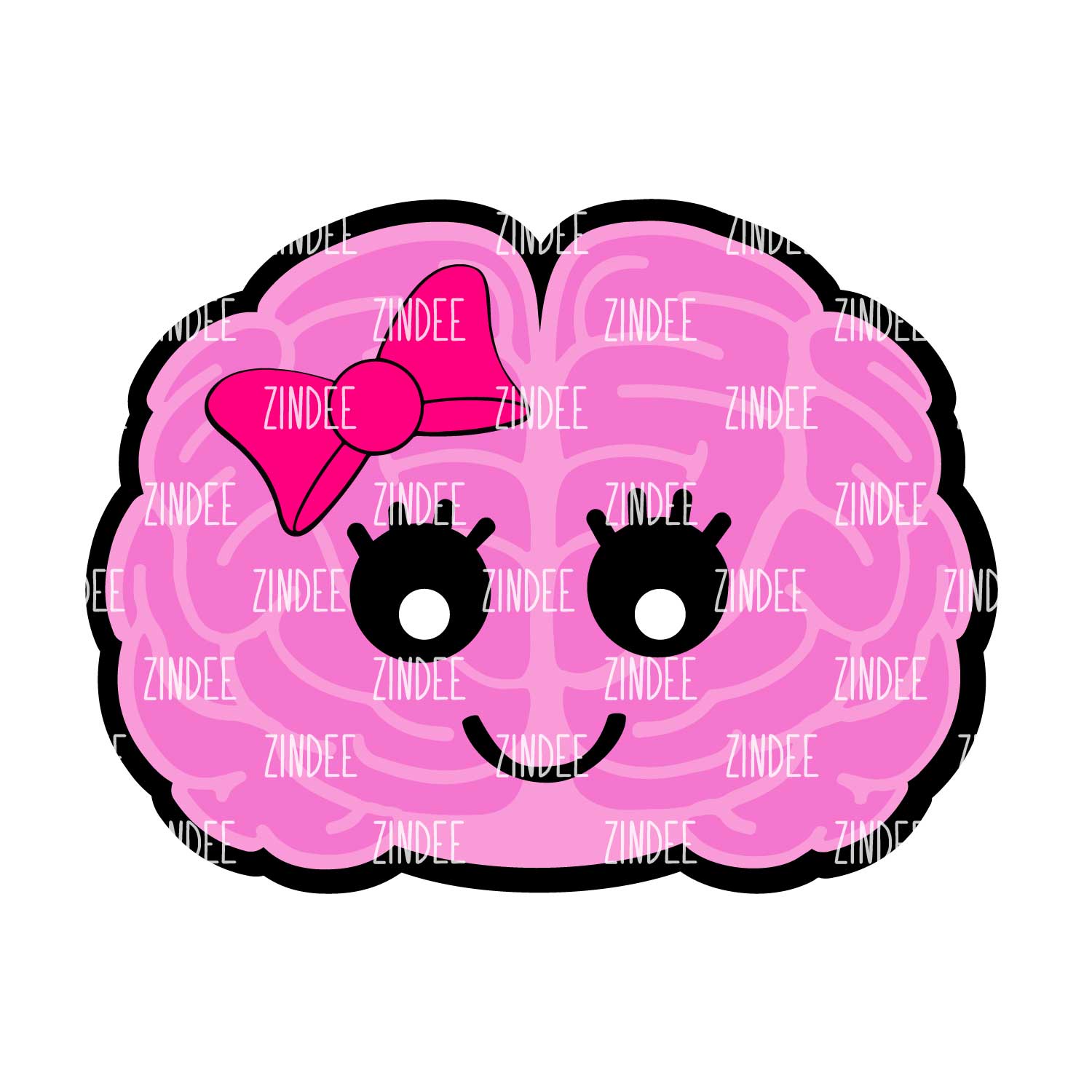 Alternative view of Brain 2 inch (lightweight acrylic) NO HOLE