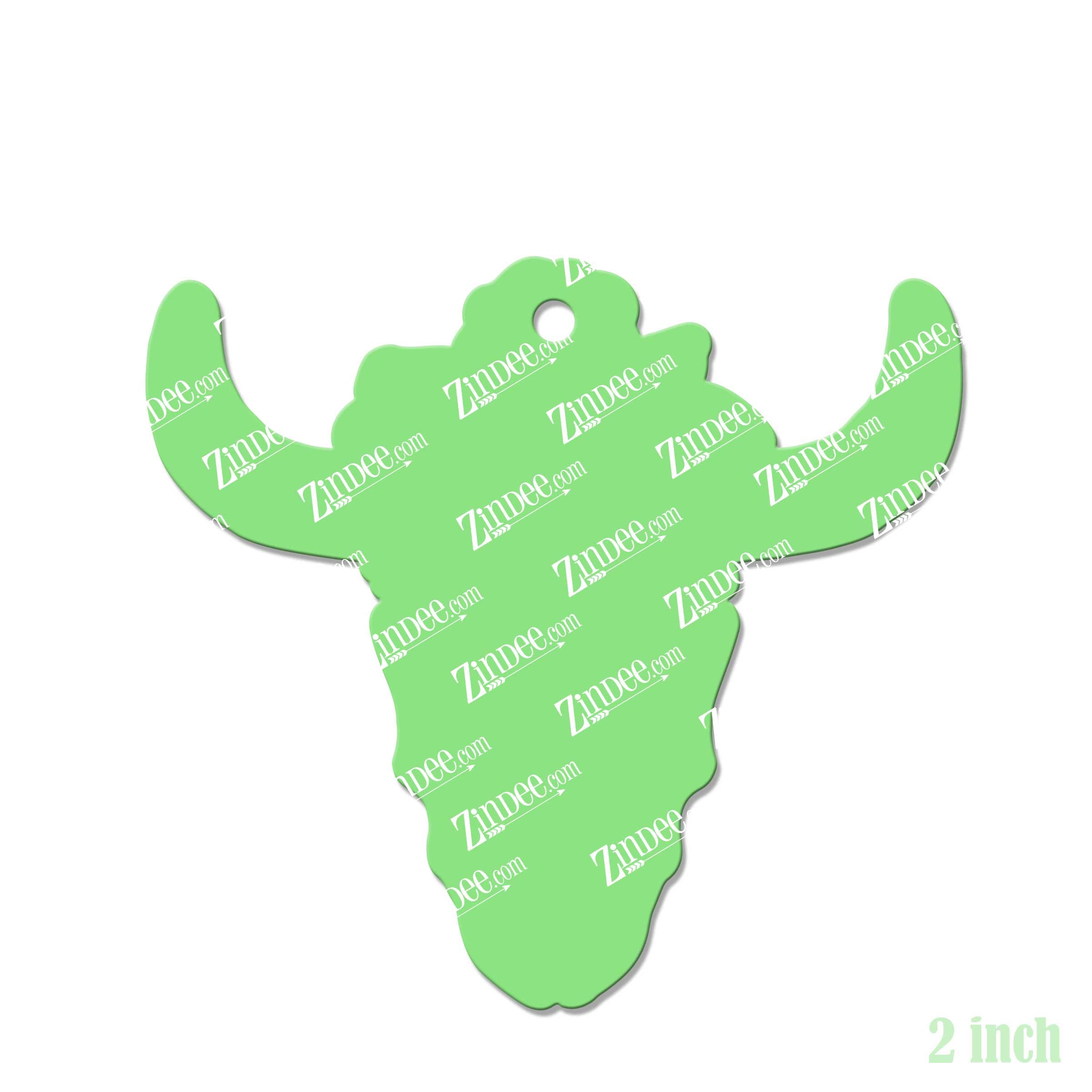 Alternative view of Bull Skull with Flowers Acrylic Blank- Sticker- UV DTF (2 inch)