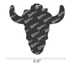 Alternative view of Bull Skull with Flowers – Acrylic Keychain Blank (3") | Optional Sticker or UV DTF