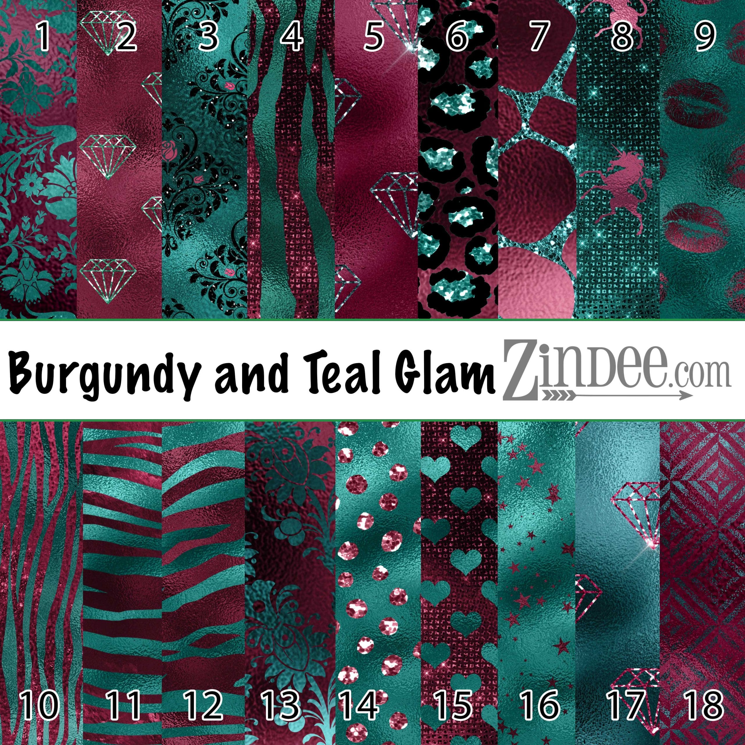 Burgundy and Teal Glam (vinyl)