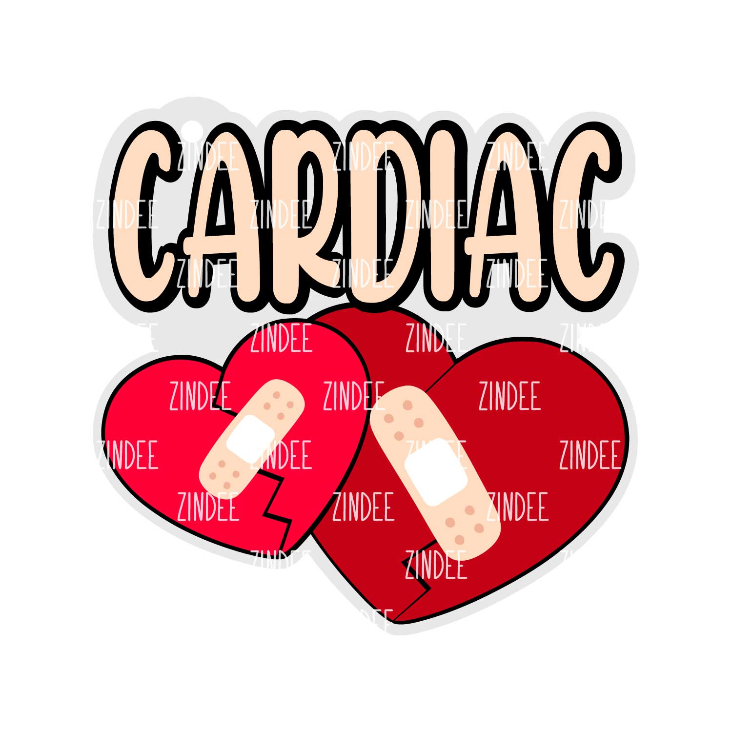 Cardiac Acrylic Blank- Sticker- UV DTF (2 inch) NO HOLE